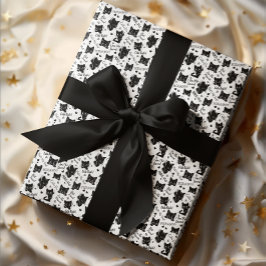 Papel De Regalo Patrón de gatos y dichos negros