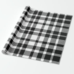 Papel De Regalo Patrón de Gingham blanco y negro