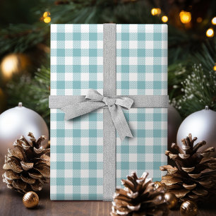 Papel De Regalo Patrón de gingham de cuadros de Búfalo turquesa po