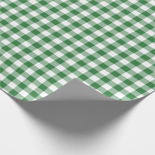 Papel De Regalo Patrón de Gingham verde y blanco ruso