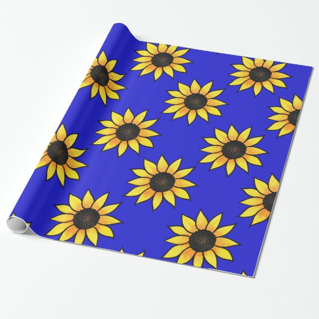 Papel De Regalo Patrón de girasol 3 (Desenrollado)
