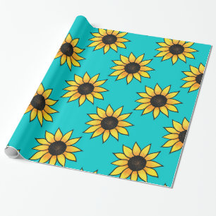 Papel De Regalo Patrón de girasol 4