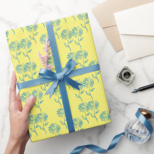 Papel De Regalo Patrón de girasol azul