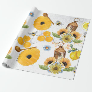 Papel De Regalo Patrón de girasol de Bee Garden