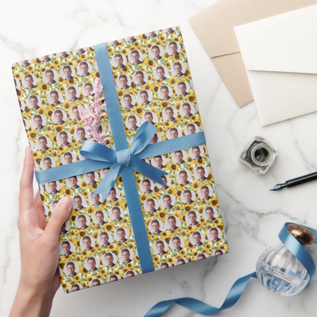 Papel De Regalo Patrón de girasoles de cara al personalizado (Regalar)