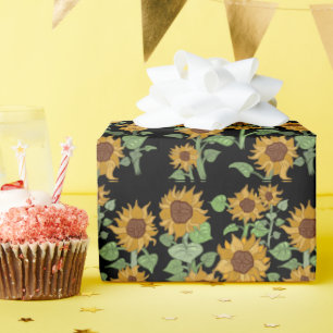 Papel De Regalo Patrón de girasoles de Cottagecore