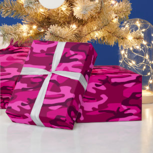 Papel De Regalo Patrón de Giro del Camuflaje de Fuchsia Camo