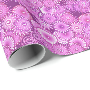 Papel De Regalo Patrón de giro fractal, tonos ciruela y violeta