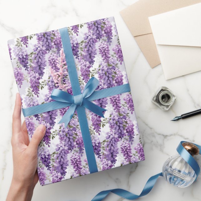 Papel De Regalo Patrón de glicinia de azulejos (Regalar)