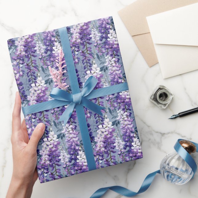 Papel De Regalo Patrón de glicinia de azulejos (Regalar)