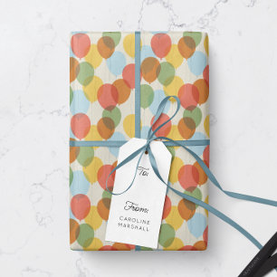 Papel De Regalo Patrón de globos Fiesta de color lavado con sol