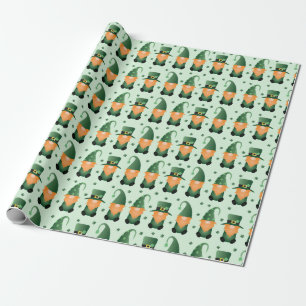 Papel De Regalo Patrón de Gnomo para el Día de San Patricio