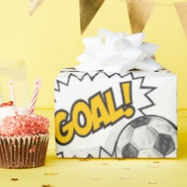 Papel De Regalo Patrón de gol de fútbol de cómic – Deportes Retro