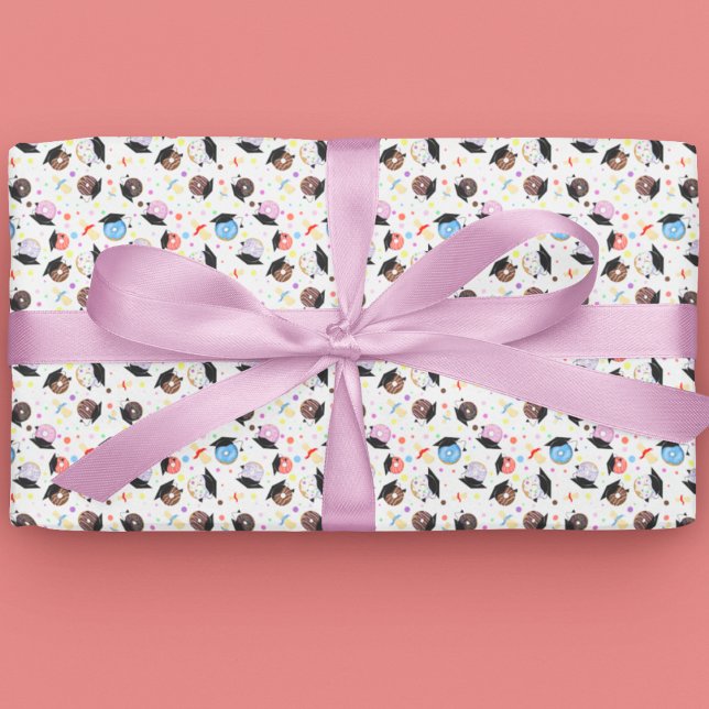 Papel De Regalo Patrón de Graduación de Donuts y Grados (Subido por el creador)