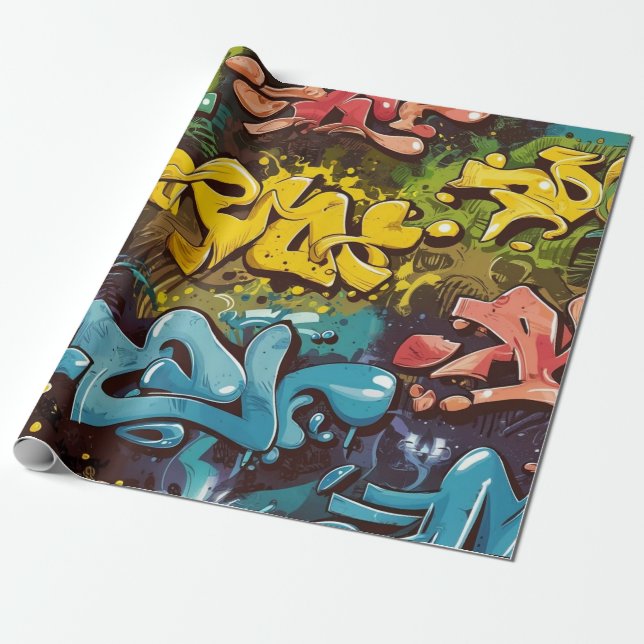 Papel De Regalo patrón de graffiti (Desenrollado)