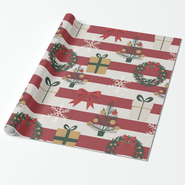 Papel De Regalo patrón de gráfico digital temático de Navidad - AD (Desenrollado)