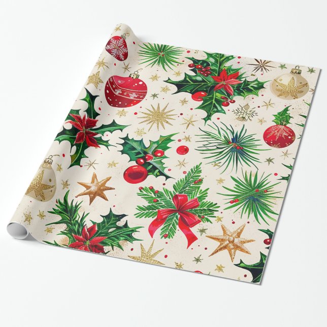 Papel De Regalo patrón de gráfico digital temático de Navidad - AD (Desenrollado)