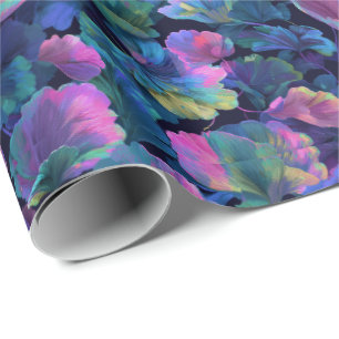 Papel De Regalo Patrón de grafiti floral futurista en spray