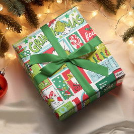 Papel De Regalo Patrón de Grinch Merry Grinchmas