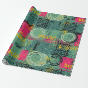 Papel De Regalo Patrón de Grunge Abstracto con Formas Geométricas
