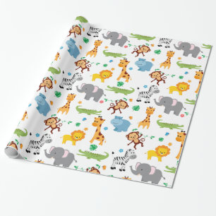 Papel De Regalo Patrón de guardería de animales salvajes