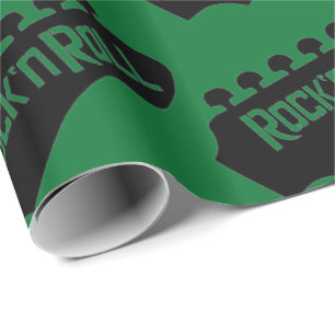 Papel De Regalo Patrón de guitarra de rock and roll verde