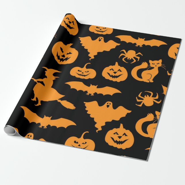 Papel De Regalo Patrón de Halloween (Desenrollado)