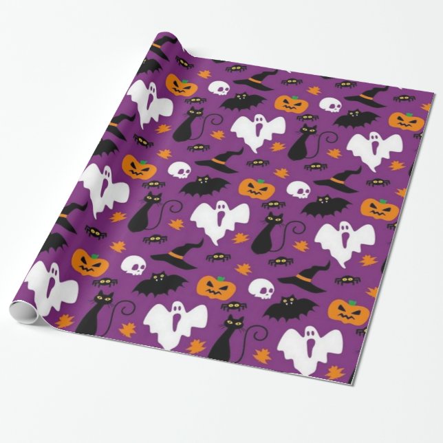 Papel De Regalo Patrón de Halloween (Desenrollado)