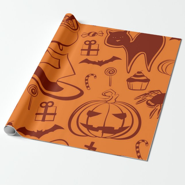 Papel De Regalo Patrón de Halloween (Desenrollado)