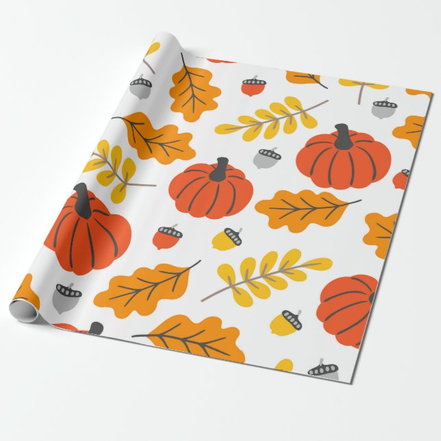 Papel De Regalo Patrón de Halloween con calabazas y fracaso (Desenrollado)