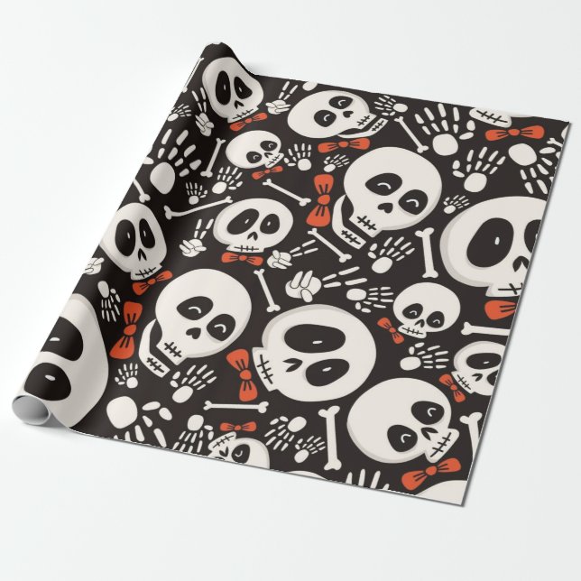 Papel De Regalo Patrón de Halloween con escarnio (Desenrollado)