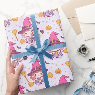 Papel De Regalo Patrón de Halloween de fantasía suave con calabaza