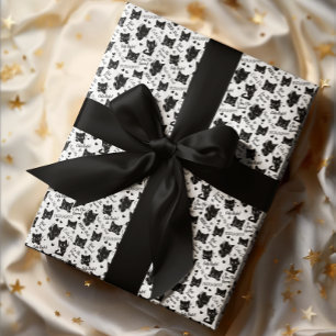 Papel De Regalo Patrón de Halloween de gato negro lindo para amant