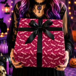 Papel De Regalo Patrón de Halloween de Murciélagos Voladores y Est