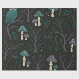 Papel De Regalo Patrón de Halloween del bosque encantado