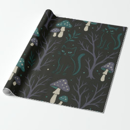 Papel De Regalo Patrón de Halloween del bosque encantado