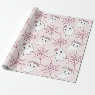 Papel De Regalo Patrón de Halloween Fantasma y Spiderweb (2)