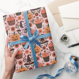 Papel De Regalo Patrón de Halloween festivo | Testigos, Calabaza, 