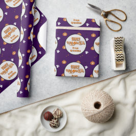 Papel De Regalo Patrón de Halloween y mensaje espeluznante