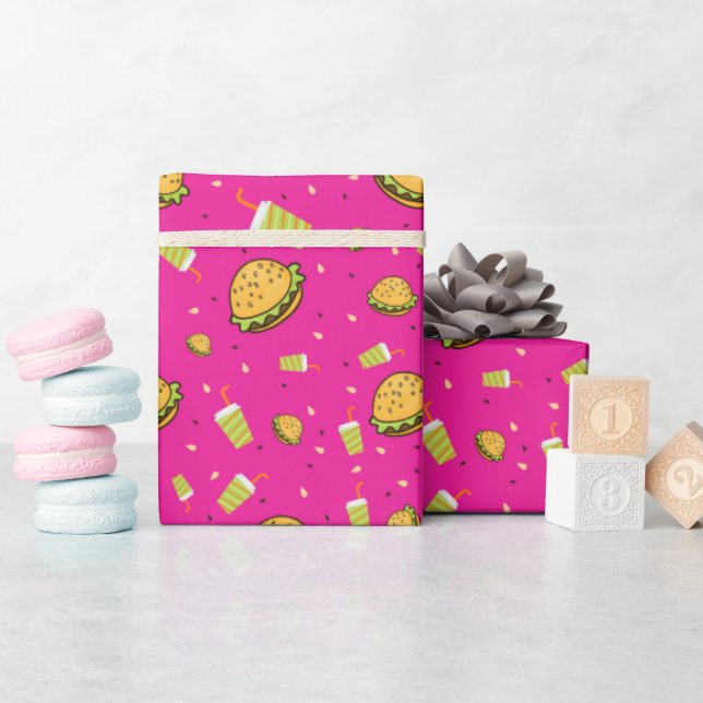 Papel De Regalo Patrón de hamburguesas (Baby Shower)