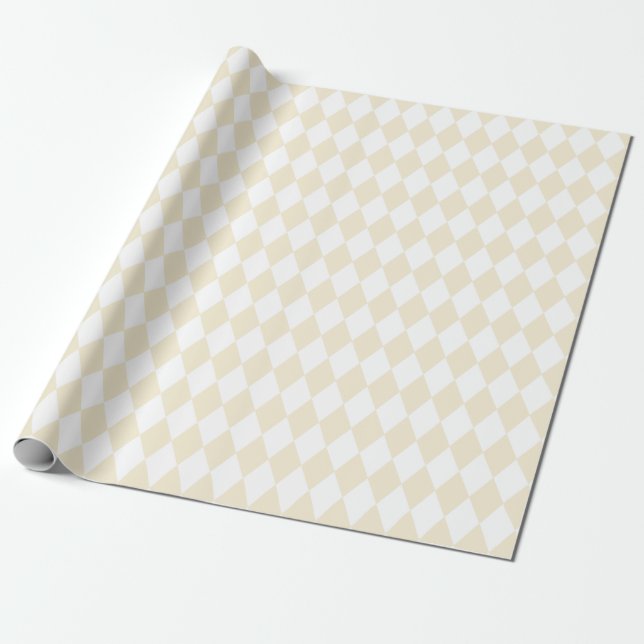 Papel De Regalo Patrón de Harlequin Beige Ligero (Desenrollado)