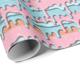 Papel De Regalo Patrón de helado derretido con baldosas lindas