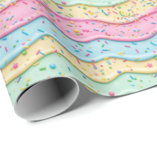 Papel De Regalo Patrón de helado derretido con baldosas lindas