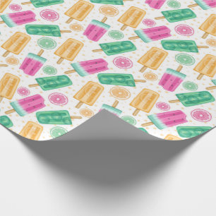 Papel De Regalo Patrón de helado Retro Pastel de verano lindo