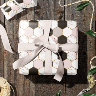 Papel De Regalo Patrón de hexágono de mármol geométrico moderno