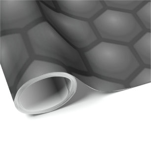 PAPEL DE REGALO PATRÓN DE HEXÁGONO NEGRO