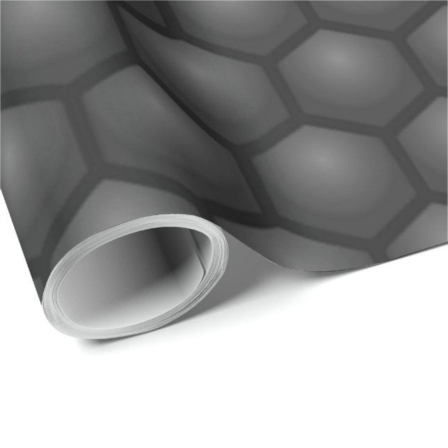 PAPEL DE REGALO PATRÓN DE HEXÁGONO NEGRO (Esquina del rollo)