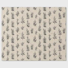 Papel De Regalo Patrón de hierbas botánicas antiguas – Na floral v