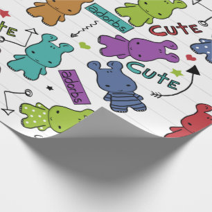Papel De Regalo Patrón de Hippo Personalizado colorido