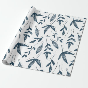 Papel De Regalo patrón de hoja gris